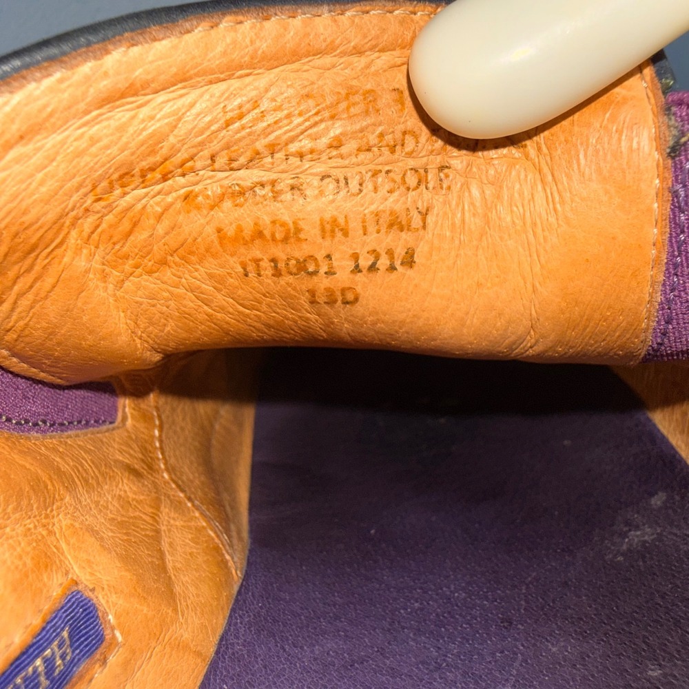 Robert Graham Paisley Leather Slip On Sneakers Made in Italy Blue Mens 13D - Picture 6 of 14